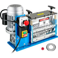 VEVOR Macchina Spelafili Elettrica, SMS-038 Potenza 370 W 220 V 50 Hz Peso 25 kg Strumento Spelafili Blu Materiale Alluminio, Acrilico, Filo di Rame per Gestire Contemporaneamente Diversi Tipi di Fili