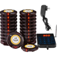 VEVOR Cercapersone per Ristorante, Segnale Coda Wireless con Portata di 500 m, Cercapersone per Chiamata Ospite con Vibrazione e Lampeggiante, 20 Cercapersone per Camion Alimentari