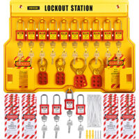 VEVOR Kit di Tagout di Blocco di Sicurezza da 58 Pz, Set di Lucchetti di Sicurezza con Stazione di Tagout da 55.8 x 39.3 cm, Uso per Macchinari, Apparecchiature Elettriche, Lavori Industriali, ecc.