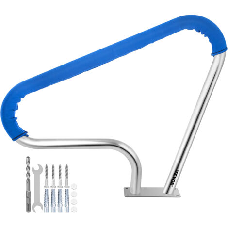 VEVOR Barandilla para Piscina 98,9 x 81,3 cm Pasamanos de Piscina Acero Inoxidable Agarradera Exterior Piscina Carga 113 kg Barandilla de Seguridad de Piscina con Cubierta de Nailon Tornillos Broca M8