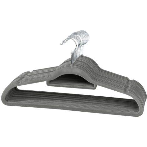 50-Piece Space-Saving Velvet Hangers, Rotatable Tie Hook, Gray (1/5)