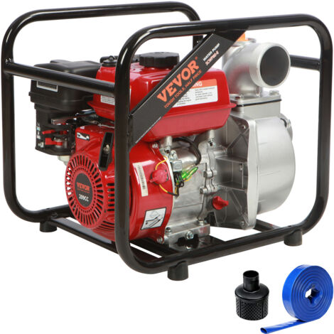 VEVOR Gasoline Engine Water Pump, 3-inch, 7HP 265 GPM, 142ft Lift, 22ft Suction, 4-Stroke Gas Powered Trash Water Transfer Pump Portable High Pressure with 25ft Hose for Irrigation Pool, EPA Certified