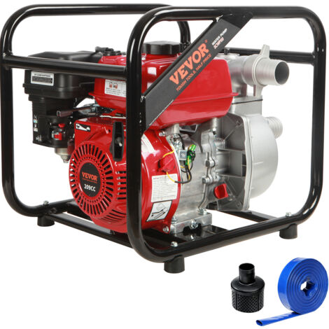 VEVOR Gasoline Engine Water Pump, 2-inch, 7HP 142 GPM, 148ft Lift, 22ft Suction, 4-Stroke Gas Powered Trash Water Transfer Pump Portable High Pressure with 25ft Hose for Irrigation Pool