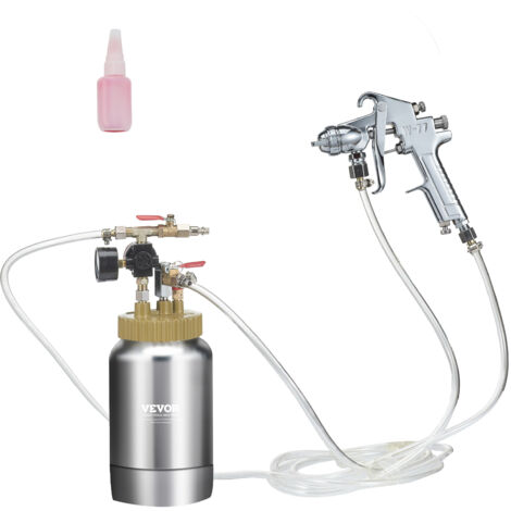 VEVOR Spray Paint Pressure Pot Tank, 2L/0.5gal Lightweight Air Paint Pressure Pot, 1.8mm Nozzle Spray Paint Gun 3m Hoses for Home Decoration Architecture Construction Automotive Painting, 45PSI Max