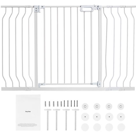 VEVOR Baby Gate, 29.5"-51" Extra Wide, 30" High, Dog Gate for Stairs Doorways and House, Easy Step Walk Thru Auto Close Child Gate Pet Security Gate with Pressure Mount Kit and Wall Mount Kit, White (1/5)