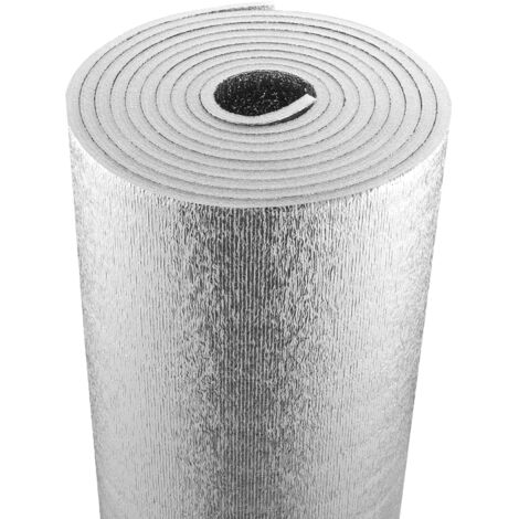 VEVOR Double Reflective Insulation Roll, Foam Core Radiant Barrier, 15.1mm 48 in x 25 ft, Double-Sided Aluminum Foil EPE Foam Heat Reflective Shield, Thermal Insulation Roll for Window RV Roof