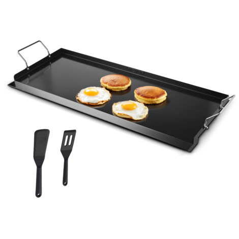 VEVOR Carbon Steel Griddle, 32x14 inch Universal Flat Top Rectangular Plate, Gas Grill Griddle for BBQ Grill, Teppanyaki, Portable Family Cookware with Handle, for Camping Tailgating Party