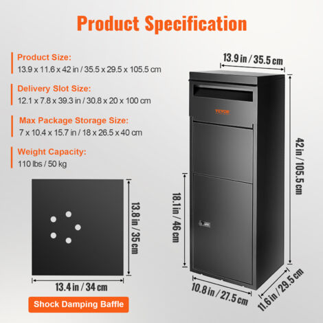 ハードディスク Tera Package Delivery Box For Outside - 23H Anti-Theft Galvanized