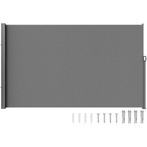 VEVOR Retractable Side Awning, 63''x 118'' Outdoor Privacy Screen, 180g Polyester Water-proof Retractable Patio Screen, UV 30+ Room Divider Wind Screen for Patio, Backyard, Balcony, Gray (1/5)
