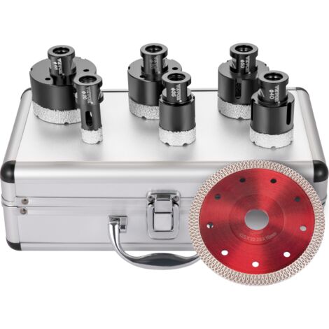 VEVOR Diamond Drill Bits 6PCS Diamond Hole Saw 20/35/40/50/55/68mm Tile Hole Saw Kit Vacuum Brazed Diamond Drill Bit 0.59in/15mm Segment Tile Hole Saw w Storage Case for Tile Ceramic Porcelain Marble (1/6)