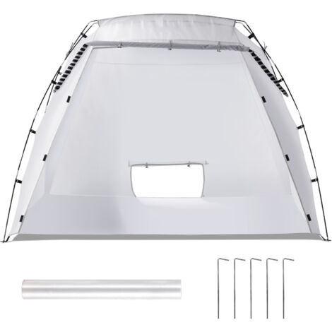 Mophorn 7.5x5.2x5.2ft Portable Spray Paint Shelter with Built-In Floor & Mesh Screen, Foldable Pop-Up Paint Tent for Furniture & Large DIY Projects