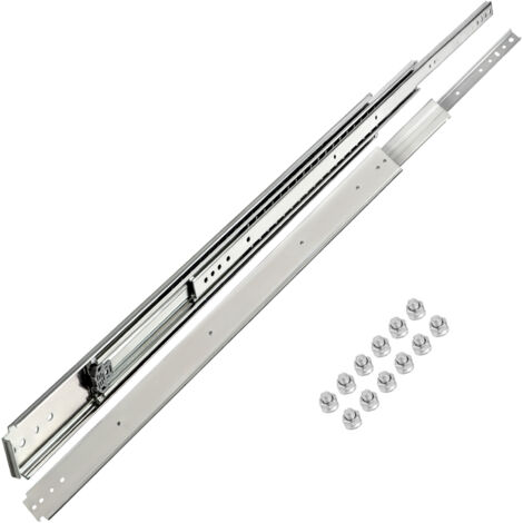 VEVOR Drawer Slides, 1 Pair Soft Close Drawer Slides, Ball Bearing Side Mount Drawer Hardware Slides, 500 LBS Load Capacity 3-Section Full Extension Drawer Slides for Smooth Slide (16"(400mm)) (1/5)