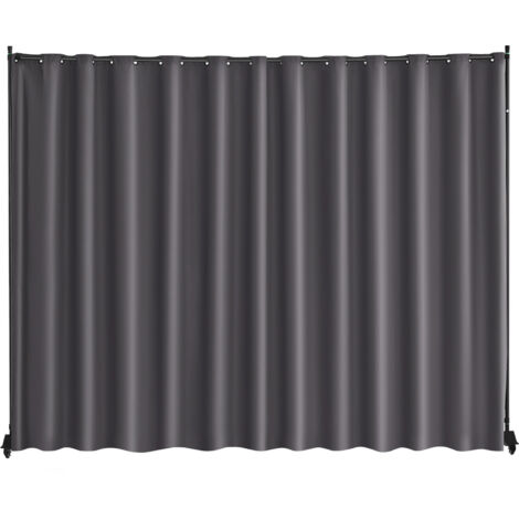 VEVOR Room Divider, Portable Panel Room Divider with Wheels Curtain Divider Stand, Freestanding Room Divider Privacy Screen for Office, Bedroom, Dining Room, Study, Gray