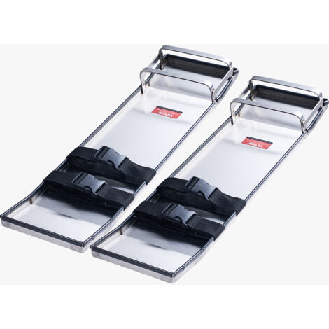 Mophorn Concrete Knee Boards Stainless Steel, 28'' x 8'' Concrete Sliders, Knee Boards For Concrete, Concrete Knee Pads Pair Moving Sliders, with Board Straps for Cement and Concrete Finishing