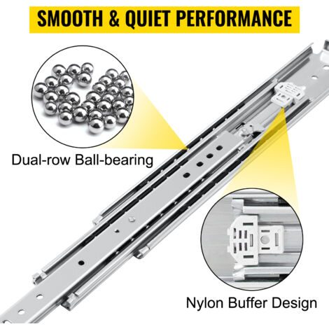 Soft Close Drawer Slides 8 Inch – Heavy Duty Ball Bearing Rails, 70lb Capacity, 1 Pair With Screws For Cabinets & Dressers