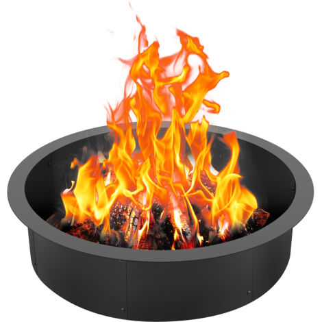 VEVOR Fire Pit Ring, 35-Inch Outer/31-Inch Inner Diameter, 10inch Height Fire Pit Insert, Heavy Duty Carbon Steel Liner DIY Campfire Ring above or In-Ground, for Outdoor Camping, Bonfires