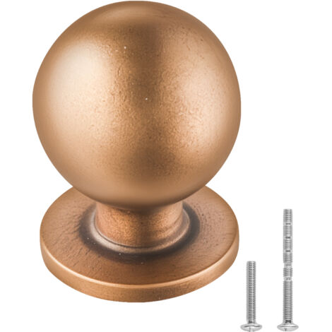 VEVOR Cabinet Knobs, 12 Pack, 0.98 Inch Zinc Alloy Drawer Pulls Door Handles, Round Kitchen Dresser Solid Knobs Cupboard Hardware with Screws for Bathroom Closet Cabinets Drawers, Antique Brass Color