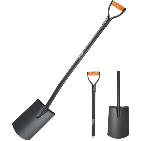 VEVOR Square Shovel, 48 in Heavy-Duty Flat Shovel, Transfer Shovels with Alloy Steel Blade and Non-Slip D-Handle, Detachable and Easy Storage, for Gardening, Construction, Digging, and Snow Shoveling (1/5)