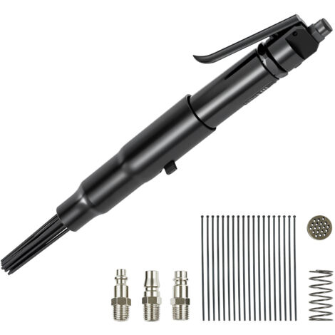 VEVOR Air Needle Scaler, 3400BPM Pneumatic Scaler for Rust Paint Removal - with 3-Speed Adjustment, 19 Hardened Needles & 3 Air Nozzle Connectors - Lightweight, Compact & Ergonomic Grip