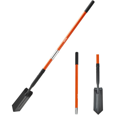 VEVOR Trench Shovel, 4 in Blade Heavy-Duty Trenching Shovel, Narrow Spade Trench Digger with Fiberglass Handle and Non-Slip Grip, for Gardening, Digging Holes, Trenching, and Planting, 56 in Long (1/5)