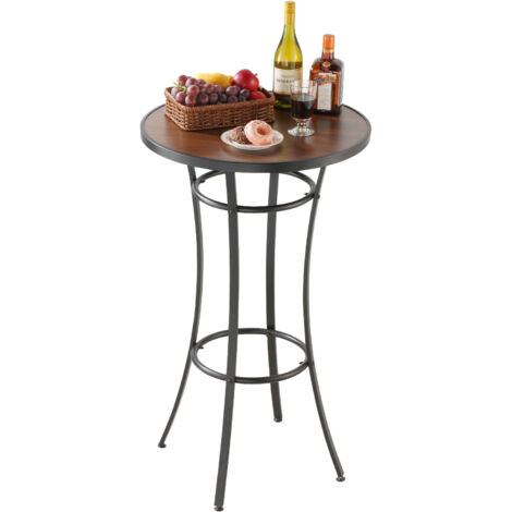 VEVOR Outdoor Round Bar Table, 23.7 in Counter Bar Height Bistro Table, Patio Dining Tables with Easy-to-Clean Top & Sturdy Metal Frame, Indoor High Top Pub Tables for Small Places, Kitchen