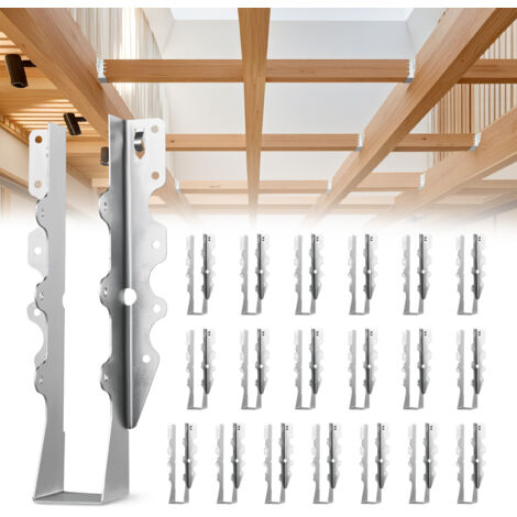 VEVOR 50 Pcs Joist Hanger, Inner Dimensions 1.57 x 1.50 x 7.83 inch / 40 x 38 x 199 mm, Rafter Hurricane Ties Joist Hangers with Rustproof Coating, Tie Brackets for Floor Deck and Ceiling Trusses (1/5)