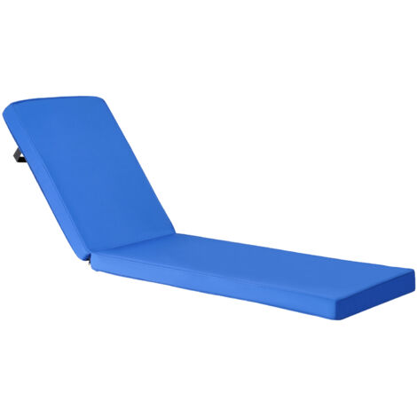 VEVOR Chaise Lounge Cushion, 72 x 21 x 3 in, Outdoor Lounge Chair Cushions, Waterproof & Fade-Resistant, Sun Lounger Replacement Cushions with Ties, Patio Lounger Pads for Pool Deck Lawn, Blue