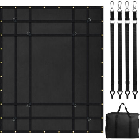 VEVOR Cargo Net, 72 in x 57 in, Heavy Duty Truck Cargo Net for Truck Bed, 4 Adjustable Straps with Carabiners and Rubber Coated Hooks, Durable, Suitable for Pickup, Jeep, Truck, SUV, Boat (Black)
