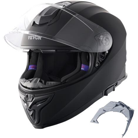 VEVOR Motorcycle Helmet, Full Face, Smart Street ABS & High Density Helmet with Bluetooth Slot & Interchangeable Lens, DOT Approved Comfortable Motocross Helmet, Fit for Youth & Adults