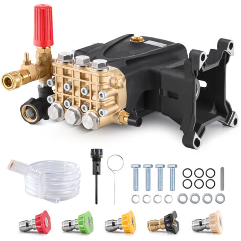 VEVOR Pressure Washer Pump, 1" Shaft Horizontal Triplex Plunger, 4200 PSI, 4.2GPM, Replacement Power Washer Pumps Kit with 5 Nozzles, Compatible with Simpson MorFlex 40224, 40225, 40226, Santoprene