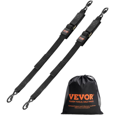 VEVOR Retractable Ratchet Straps, 2 in x 4 ft Ratchet Tie Down Straps with Security Lock S Hooks, 2 Pack Heavy Duty Ratchet Tie Down Straps with 1500 lbs Break Strength, for Trailers, Vehicles, Boat (1/5)