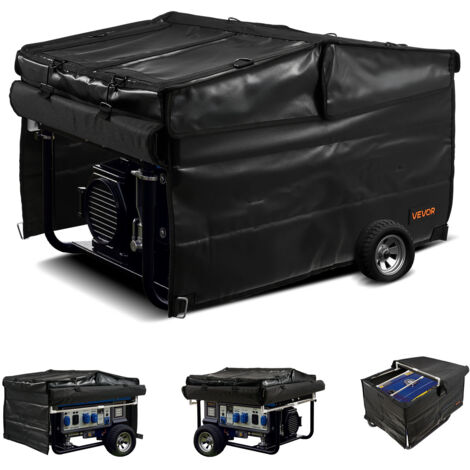 VEVOR Generator Cover, 34 x 24 x 21 Inch Waterproof Universal Generator Cover for Most Generators 3500-12000 Watt, Portable Generator Running Cover with Heavy Duty Thicken 420D Oxford Fabric, Black (1/5)