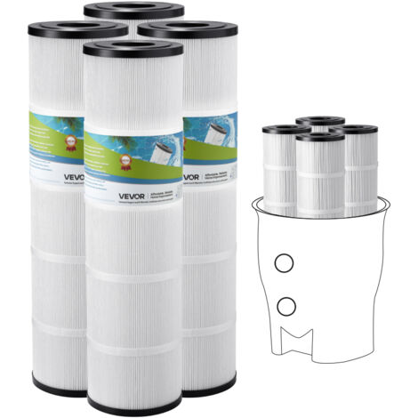 VEVOR Pool Filter Cartridge, 4x 105 Sq. Ft, Spa Hot Tub Filter Cartridge Replacement, Compatible with Pentair CCP420,  Pleatco PCC80-PAK4l, Secure for Kids & Pet, Easy to Clean