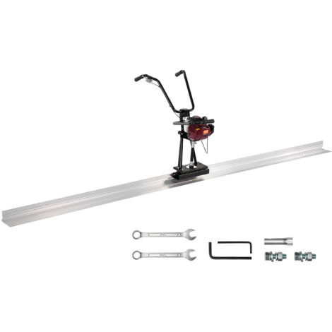VEVOR Concrete Power Screed, 4 ft Aluminum Board Straight Edge Bar Set, 4 Stroke Cement Finishing Vibrating Motor with Height Adjustable Handles, High Efficient Concrete Tool 6500RPM