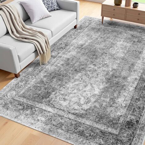VEVOR Area Rug, 6 x 9 ft Large Washable Boho Rug, Non-Slip and Tear-Resistant Soft Carpet, Pet Friendly Bohemian Area Rugs, Indoor Mat for Bedroom, Living Room, Entryway, Gray