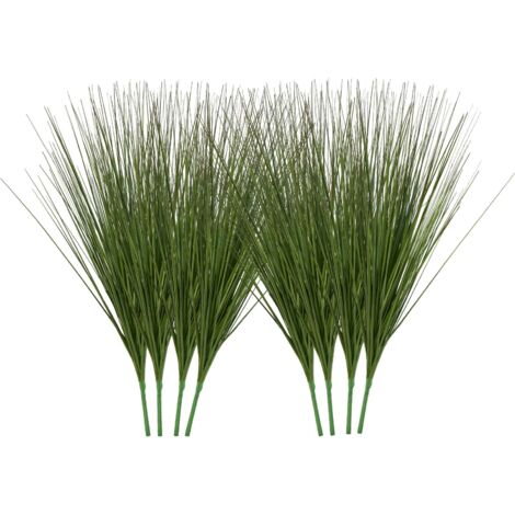 VEVOR Artificial Grass Plant, 686mm Faux Onion Grass Fake Greenery Shrubs Plant, Premium PVC for Indoor Outdoor House Home Garden Office Room Decor, Housewarming, 8 Pack Green