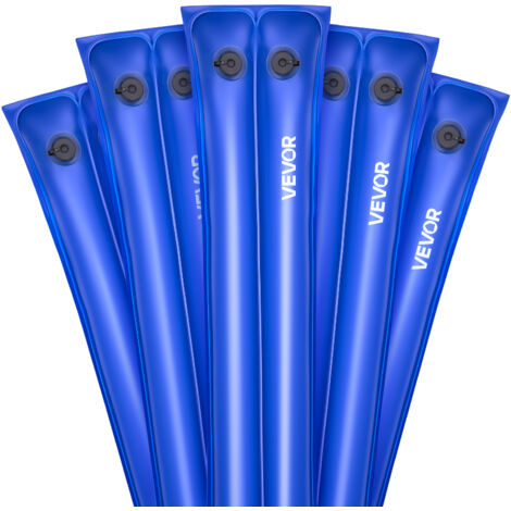 VEVOR Pool Cover Water Bags, 5 Packs 10 Ft, Double Chamber Pool Cover Water Tubes, 0.4mm Thick PVC Bags Weights with Leakproof Screw Cap, for Inground Swimming-Pool Covers Winter Closing, Blue