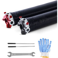 VEVOR Garage Door Torsion Springs, Pair of 0.234 x 2 x 28 in, 16000 Cycles, Electrophoresis Black Coated for Replacement, Garage Door Springs with Non-Slip Winding Bars, Gloves and Mounting Wrench
