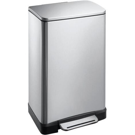 EKO - Poubelle à pédale E-Cube 30 litres - Stainless steel Plastic  - inox mat (1/2)