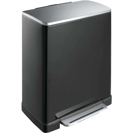 POUBELLE DE RECYCLAGE DES MÉTAUX E-CUBE NOIR 28 +18 L - VB 926846 BLACK (1/4)