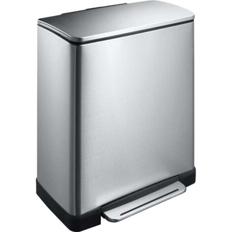 EKO, Collecteur de déchets à pédale en inox, rectangulaire,