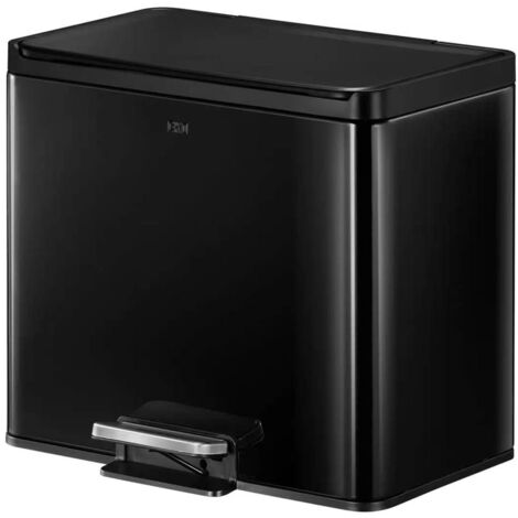 Poubelle à pédale Essential 20+9 L Noir EKO