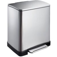 EKO - Poubelle à pédale Tri-sélectif E-Cube10+9 litres - Stainless steel Plastic - inox mat