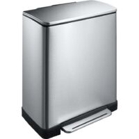 EKO, Collecteur de déchets à pédale en inox, rectangulaire,