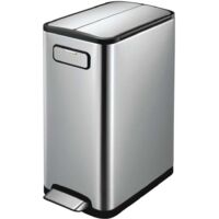 EKO - Poubelle à pédale tri sélectif Ecofly 20+20 litres - Stainless steel Plastic - inox mat