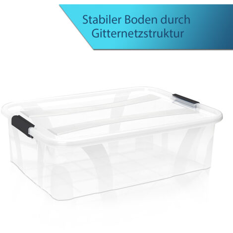BigDean 4er Set Aufbewahrungsbox Mit Deckel Transparent 7L 