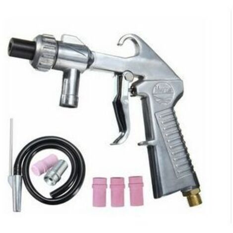 Sableuse pneumatique Pistolet de sablage Pneumatique Sableuse Décapage + 4x Céramique Buse 4/5/6/7mm