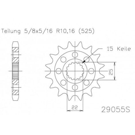 esjot getriebeausgangsritzel für motorrad royal enfield 650 (1/4)