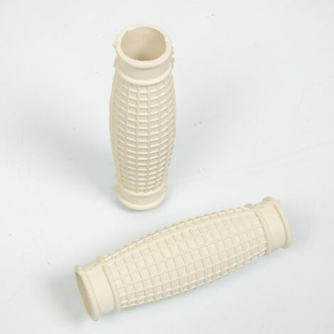 Paar beige Waffelgriffe Ø22mm 105mm für Solex 330 ohne Drehgriff (1/5)
