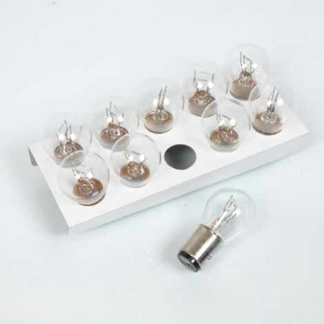 Packung mit 10 weißen Glühbirnen Flosser 6v 21/5w Sockel bay15d
